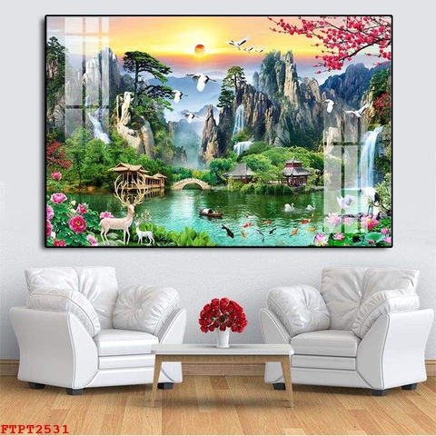 Tranh Sơn Thủy Ngang | Tranh Ngọc Việt - Đắk Lắk | Tranh Ngọc Việt - Xưởng Tranh Đẹp Buôn Ma Thuột (BMT) DakLak