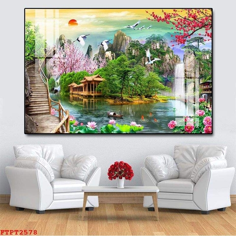 Tranh Sơn Thủy Ngang | Tranh Ngọc Việt - Đắk Lắk | Tranh Ngọc Việt - Xưởng Tranh Đẹp Buôn Ma Thuột (BMT) DakLak