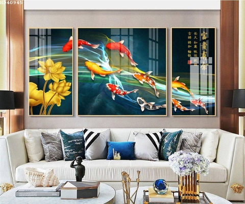 Tranh Cửu Ngư Quần Hội | Tranh Ngọc Việt - Đắk Lắk | Tranh Ngọc Việt - Xưởng Tranh Đẹp Buôn Ma Thuột (BMT) DakLak