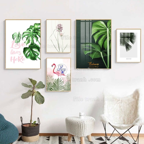 Tranh Lá Cây Nhiệt Đới | Tranh Ngọc Việt - Đắk Lắk | Tranh Ngọc Việt - Xưởng Tranh Đẹp Buôn Ma Thuột (BMT) DakLak