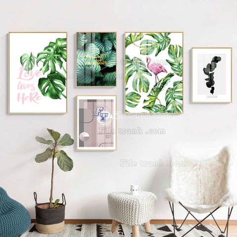Tranh Lá Cây Nhiệt Đới | Tranh Ngọc Việt - Đắk Lắk | Tranh Ngọc Việt - Xưởng Tranh Đẹp Buôn Ma Thuột (BMT) DakLak