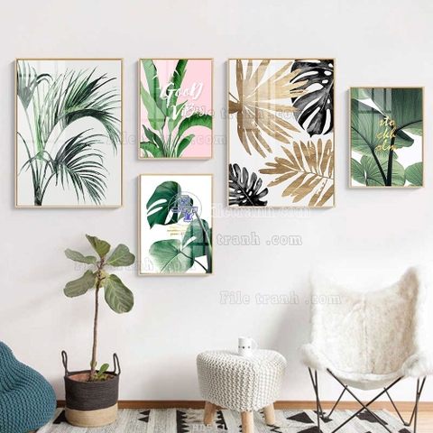Tranh Lá Cây Nhiệt Đới | Tranh Ngọc Việt - Đắk Lắk | Tranh Ngọc Việt - Xưởng Tranh Đẹp Buôn Ma Thuột (BMT) DakLak