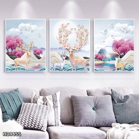 Tranh Hươu Tài Lộc | Tranh Ngọc Việt - Đắk Lắk | Tranh Ngọc Việt - Xưởng Tranh Đẹp Buôn Ma Thuột (BMT) DakLak