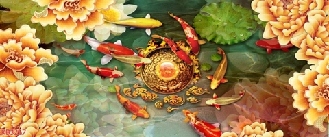 Tranh Cửu Ngư Quần Hội | Tranh Ngọc Việt - Đắk Lắk | Tranh Ngọc Việt - Xưởng Tranh Đẹp Buôn Ma Thuột (BMT) DakLak