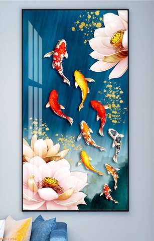 Tranh Cửu Ngư Quần Hội | Tranh Ngọc Việt - Đắk Lắk | Tranh Ngọc Việt - Xưởng Tranh Đẹp Buôn Ma Thuột (BMT) DakLak