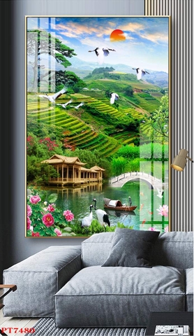 Tranh Sơn Thủy Dọc | Tranh Ngọc Việt - Đắk Lắk | Tranh Ngọc Việt - Xưởng Tranh Đẹp Buôn Ma Thuột (BMT) DakLak