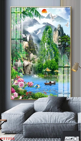 Tranh Sơn Thủy Dọc | Tranh Ngọc Việt - Đắk Lắk | Tranh Ngọc Việt - Xưởng Tranh Đẹp Buôn Ma Thuột (BMT) DakLak