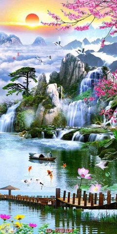 Tranh Sơn Thủy Dọc | Tranh Ngọc Việt - Đắk Lắk | Tranh Ngọc Việt - Xưởng Tranh Đẹp Buôn Ma Thuột (BMT) DakLak