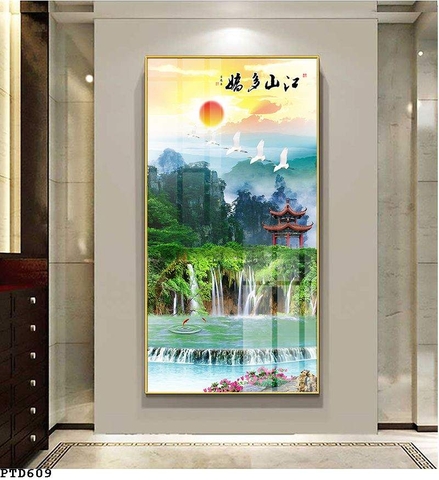 Tranh Sơn Thủy Dọc | Tranh Ngọc Việt - Đắk Lắk | Tranh Ngọc Việt - Xưởng Tranh Đẹp Buôn Ma Thuột (BMT) DakLak