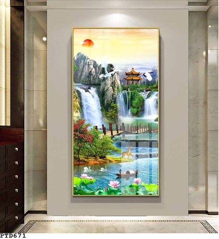 Tranh Sơn Thủy Dọc | Tranh Ngọc Việt - Đắk Lắk | Tranh Ngọc Việt - Xưởng Tranh Đẹp Buôn Ma Thuột (BMT) DakLak