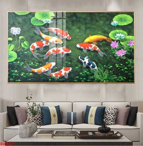 Tranh Cửu Ngư Quần Hội | Tranh Ngọc Việt - Đắk Lắk | Tranh Ngọc Việt - Xưởng Tranh Đẹp Buôn Ma Thuột (BMT) DakLak