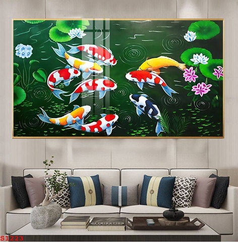 Tranh Cửu Ngư Quần Hội | Tranh Ngọc Việt - Đắk Lắk | Tranh Ngọc Việt - Xưởng Tranh Đẹp Buôn Ma Thuột (BMT) DakLak