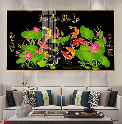 Tranh Cửu Ngư Quần Hội | Tranh Ngọc Việt - Đắk Lắk | Tranh Ngọc Việt - Xưởng Tranh Đẹp Buôn Ma Thuột (BMT) DakLak