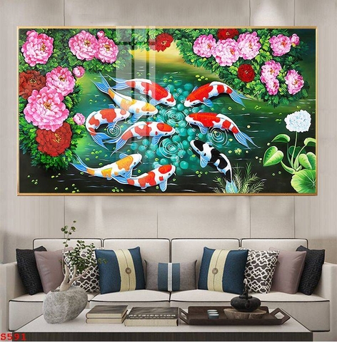 Tranh Cửu Ngư Quần Hội | Tranh Ngọc Việt - Đắk Lắk | Tranh Ngọc Việt - Xưởng Tranh Đẹp Buôn Ma Thuột (BMT) DakLak