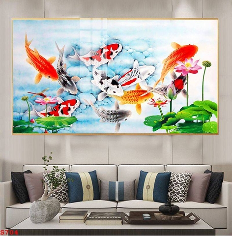 Tranh Cửu Ngư Quần Hội | Tranh Ngọc Việt - Đắk Lắk | Tranh Ngọc Việt - Xưởng Tranh Đẹp Buôn Ma Thuột (BMT) DakLak