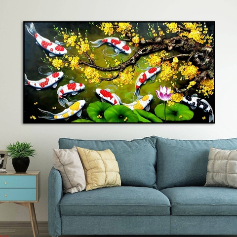 Tranh Cửu Ngư Quần Hội | Tranh Ngọc Việt - Đắk Lắk | Tranh Ngọc Việt - Xưởng Tranh Đẹp Buôn Ma Thuột (BMT) DakLak