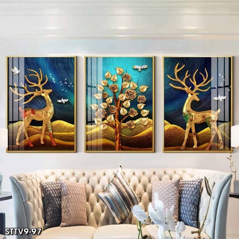 Tranh Hươu Tài Lộc | Tranh Ngọc Việt - Đắk Lắk | Tranh Ngọc Việt - Xưởng Tranh Đẹp Buôn Ma Thuột (BMT) DakLak