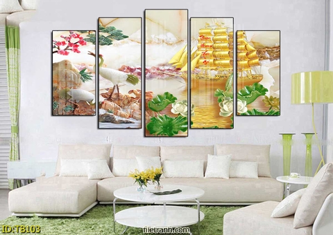 Bộ 5 Tranh Ghép Đẹp, Sang | Tranh Ngọc Việt - Đắk Lắk | Tranh Ngọc Việt - Xưởng Tranh Đẹp Buôn Ma Thuột (BMT) DakLak