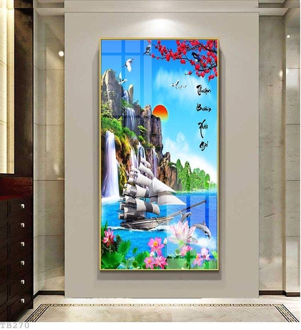 Tranh Sơn Thủy Dọc | Tranh Ngọc Việt - Đắk Lắk | Tranh Ngọc Việt - Xưởng Tranh Đẹp Buôn Ma Thuột (BMT) DakLak