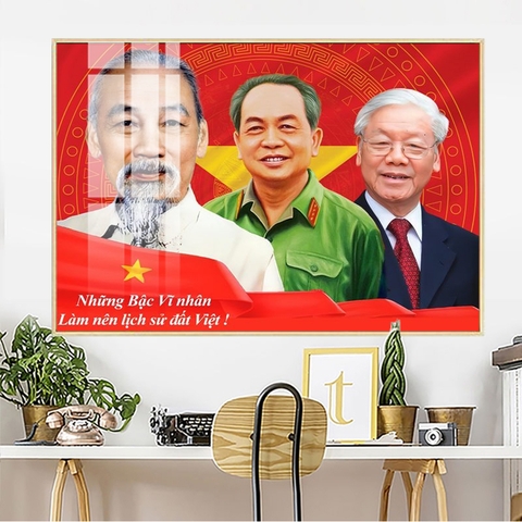 Tranh Bác Hồ - Bác Giáp - Bác Trọng | Tranh Ngọc Việt - Đắk Lắk | Tranh Ngọc Việt - Xưởng Tranh Đẹp Buôn Ma Thuột (BMT) DakLak