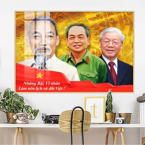 Tranh Bác Hồ - Bác Giáp - Bác Trọng | Tranh Ngọc Việt - Đắk Lắk | Tranh Ngọc Việt - Xưởng Tranh Đẹp Buôn Ma Thuột (BMT) DakLak