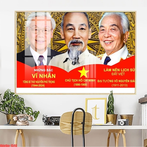 Tranh Bác Hồ - Bác Giáp - Bác Trọng | Tranh Ngọc Việt - Đắk Lắk | Tranh Ngọc Việt - Xưởng Tranh Đẹp Buôn Ma Thuột (BMT) DakLak