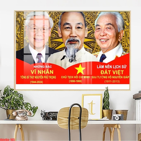 Tranh Bác Hồ - Bác Giáp - Bác Trọng | Tranh Ngọc Việt - Đắk Lắk | Tranh Ngọc Việt - Xưởng Tranh Đẹp Buôn Ma Thuột (BMT) DakLak