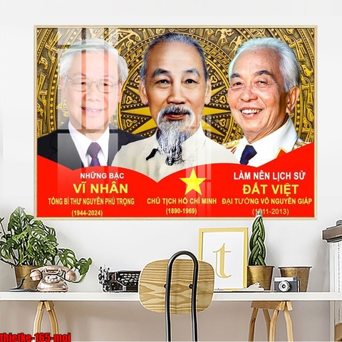 Tranh Bác Hồ - Bác Giáp - Bác Trọng | Tranh Ngọc Việt - Đắk Lắk | Tranh Ngọc Việt - Xưởng Tranh Đẹp Buôn Ma Thuột (BMT) DakLak