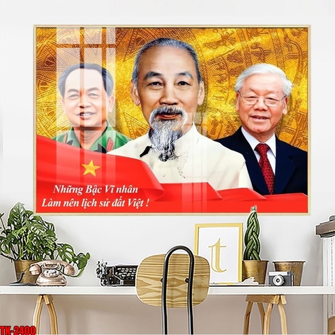 Tranh Bác Hồ - Bác Giáp - Bác Trọng | Tranh Ngọc Việt - Đắk Lắk | Tranh Ngọc Việt - Xưởng Tranh Đẹp Buôn Ma Thuột (BMT) DakLak