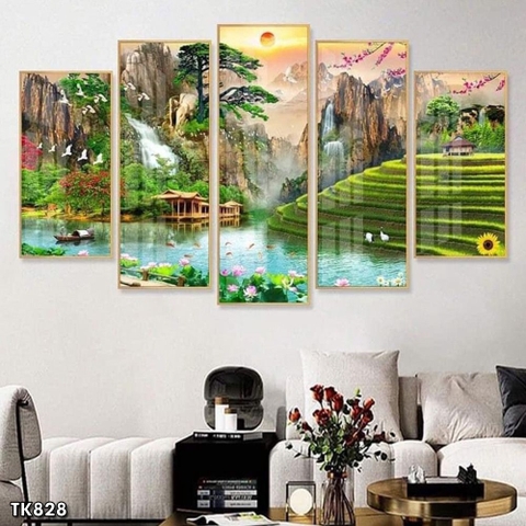 Bộ 5 Tranh Ghép Đẹp, Sang | Tranh Ngọc Việt - Đắk Lắk | Tranh Ngọc Việt - Xưởng Tranh Đẹp Buôn Ma Thuột (BMT) DakLak