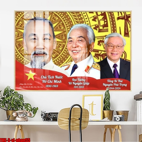 Tranh Bác Hồ - Bác Giáp - Bác Trọng | Tranh Ngọc Việt - Đắk Lắk | Tranh Ngọc Việt - Xưởng Tranh Đẹp Buôn Ma Thuột (BMT) DakLak