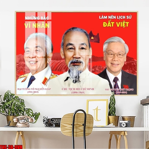 Tranh Bác Hồ - Bác Giáp - Bác Trọng | Tranh Ngọc Việt - Đắk Lắk | Tranh Ngọc Việt - Xưởng Tranh Đẹp Buôn Ma Thuột (BMT) DakLak