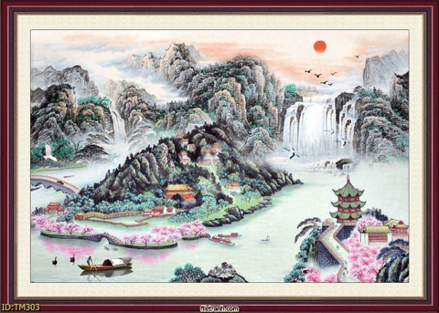 Tranh Thủy Mặc Trung Hoa | Tranh Ngọc Việt - Đắk Lắk | Tranh Ngọc Việt - Xưởng Tranh Đẹp Buôn Ma Thuột (BMT) DakLak