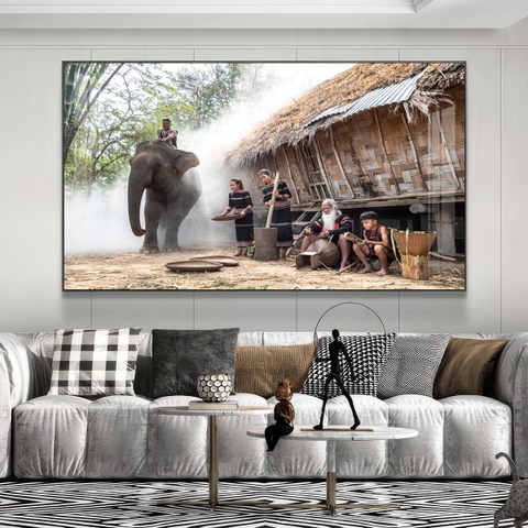 Tranh Tây Nguyên, Ngã 6 Buôn Ma Thuột, Thác - BMT DakLak | Tranh Ngọc Việt - Xưởng Tranh Đẹp Buôn Ma Thuột (BMT) DakLak