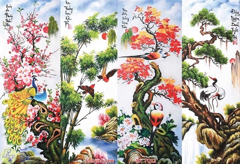 Tranh Tứ Quý Bốn Mùa | Tranh Ngọc Việt - Đắk Lắk | Tranh Ngọc Việt - Xưởng Tranh Đẹp Buôn Ma Thuột (BMT) DakLak
