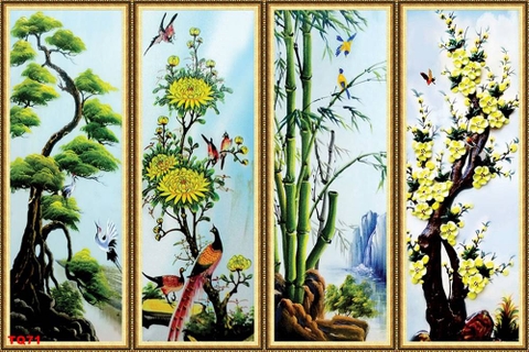 Tranh Tứ Quý Bốn Mùa | Tranh Ngọc Việt - Đắk Lắk | Tranh Ngọc Việt - Xưởng Tranh Đẹp Buôn Ma Thuột (BMT) DakLak