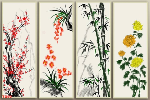 Tranh Tứ Quý Bốn Mùa | Tranh Ngọc Việt - Đắk Lắk | Tranh Ngọc Việt - Xưởng Tranh Đẹp Buôn Ma Thuột (BMT) DakLak