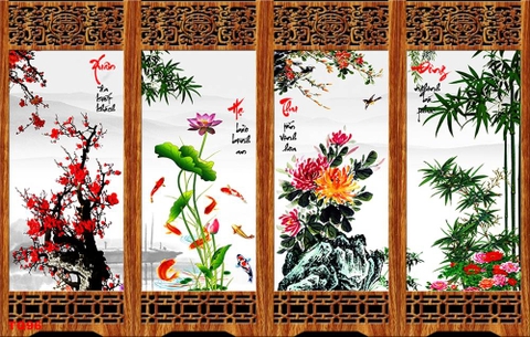 Tranh Tứ Quý Bốn Mùa | Tranh Ngọc Việt - Đắk Lắk | Tranh Ngọc Việt - Xưởng Tranh Đẹp Buôn Ma Thuột (BMT) DakLak