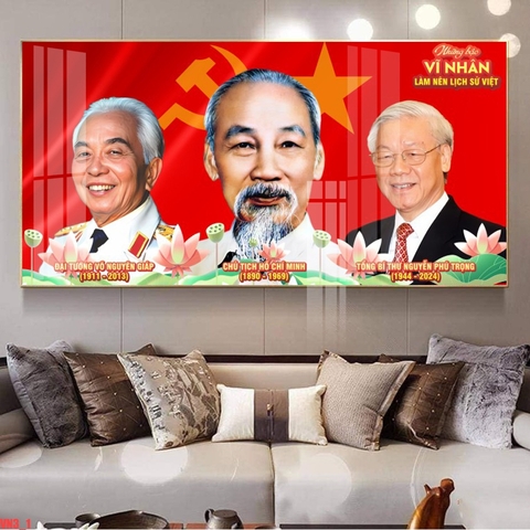 Tranh Bác Hồ - Bác Giáp - Bác Trọng | Tranh Ngọc Việt - Đắk Lắk | Tranh Ngọc Việt - Xưởng Tranh Đẹp Buôn Ma Thuột (BMT) DakLak