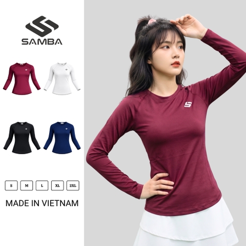 Áo thể thao nữ cổ tròn tay dài Samba Luna