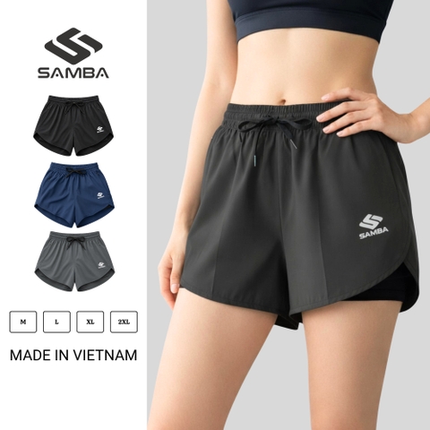 Quần short thể thao Nữ 2 lớp Samba Vela