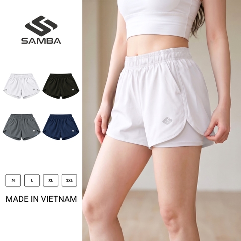 Quần short thể thao nữ 2 lớp Samba Windy