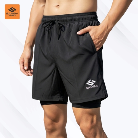 Quần short thể thao nam 2 lớp Samba Q039