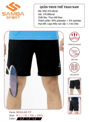 Quần short thể thao nam Proning 975