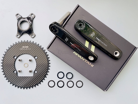 Bộ đùi đĩa/ giò đĩa xe đạp Rpantahi + Đĩa Riro chất liệu Carbon dùng cho xe đạp gấp Aceoffix/ Java Neo...