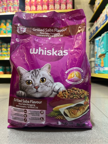 Thức ăn hạt cho mèo - Whiskat 1,2kg - Cá Saba nướng
