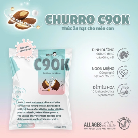 Thức ăn hạt cho mèo con Churro C90K - PetQ