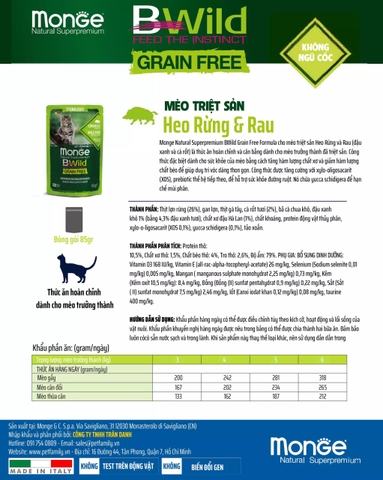 Pate mèo Triệt Sản - Bwild thịt heo rừng và rau 85g