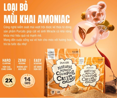 Cát vệ sinh cho mèo - Purcats - Cát sắn cature - 2,5kg