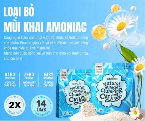 Cát vệ sinh cho mèo - Purcats - Cát sắn cature - 2,5kg